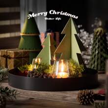 TZHUAYI Round Metal Jewelry Tray, Home Decor Display Plate For Dressing Table, Kitchen Counter, Coffee Table, Entryway, Black & Beige, Large 13 Inch, Small 10 Inch Best Gifts Birthday - Black - View 5