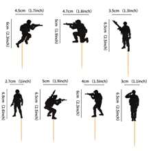 Creative Police & Military Themed Cupcake Toppers, Flashing Police Cupcake Picks, Walkie-Talkie Gun Cake Decorations, Police Badge Theme Birthday Party Cake Decor Supplies - Multicolor - View 2