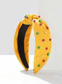 1 件成人打结仿珍珠头带，简约时尚休闲日常佩戴发带发箍 - 彩色 - 查看 3