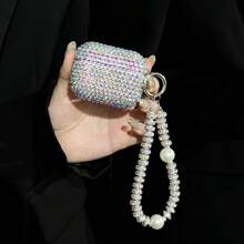 Rhinestone New Luxury Rhinestone Earphone Case With Chain Strap, Compatible With AirPods 1/2, AirPods Pro, AirPods 3, AirPods Pro 2 Bluetooth Wireless Earphones Protective Cover