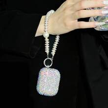 Rhinestone New Luxury Rhinestone Earphone Case With Chain Strap, Compatible With AirPods 1/2, AirPods Pro, AirPods 3, AirPods Pro 2 Bluetooth Wireless Earphones Protective Cover