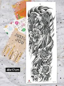 1 Hoja de tatuajes temporales de gran tamaño para todo el brazo para hombres y mujeres, con patrones de estilo callejero de águila negra, fénix y rosa. Tatuajes falsos a prueba de agua para mangas, duran de 2 a 5 días, cubren cicatrices y se pueden usar en brazos, muñecas, hombros, piernas, cintura, cuello, mano, pecho, muslos y dedos. Ideal para fiestas con amigos y parejas.