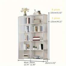 1pcmulti-Layer Multi-Layer Book Storage Rack, Easy Assembly, Dustproof Storage Cabinet For Offices, Classrooms, And Dormitories - White - View 3