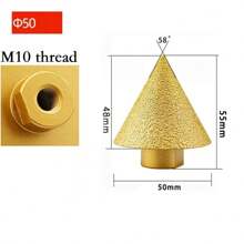 M10 Diamond Coated Chamfer Cutter Head, 38/50mm Conical Carving Polishing Grinding Wheel, Suitable For Tile Cutting And Edging - Gold - View 7