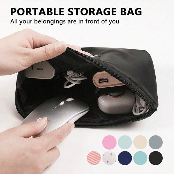Geantă de depozitare digitală multifuncțională pentru călătorii și afaceri, geantă organizatoare de cabluri Travel Essentials cu mai multe buzunare, geantă portabilă de toaletă de capacitate mare, geantă de machiaj, geantă de spălat, depozitare pentru cablu de încărcare mic, pentru alimentare, cabluri de date, încărcătoare, produse cosmetice, organizator portabil pentru afaceri, călătorii, Școală, facultate, birou Power Bank Geanta de călătorie Încărcător portabil Husă pentru încărcător Înapoi la școală Husă pentru căști Geanta pentru cablu Geantă electronică Cămin Acasă Camping