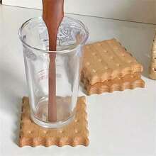 木制杯垫、木制饼干形杯垫、杯垫、牛奶和咖啡杯隔热垫、杯托、实木杯垫、房间装饰、厨房用品 - 彩色 - 查看 6