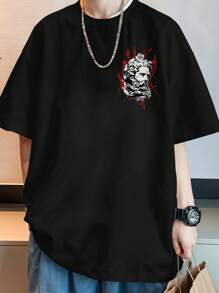 Shirt Oversized Streetwear Printed T-Shirt Angel Poseidon Bear Graffiti REF 7008 VEST NERD - màu đen - Xem 4