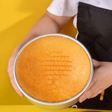 1pc/3pcs Thick 4/6/8/10 Inch Round Solid Base Baking Cake Mold Pan, Anodized Aluminum For Homemade Chiffon Cake, Non-Stick Surface Can Be Greased To Increase Release Difficulty Back To School