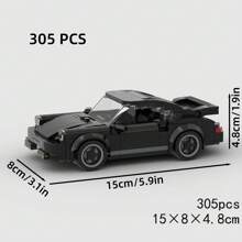 MIKEMENG Black Moc Supercar Racing Car Building Blocks Toy Set, Creative Toy, Adult DIY Car Model Kit, City Tech Cup Series, Suitable As Birthday, Halloween, Christmas Gift, Collection And Home Decor - Model - View 2