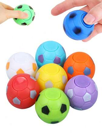 5/10/15/20/25/30Pcs Random Color Fidget Spinners Soccer Ball Toys Football Party Favors Goodie Bag Stuffers Finger Rotatable Soccer Stress Relief Balls Sensory Gift