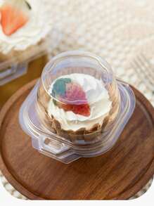 15pcs Clear Plastic Cake Cup Packing Boxes Muffin Dessert Cupcake Box Cookie Fruit Sushi Packaging Container - White - View 1