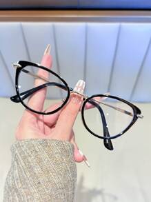 1 件女士猫眼椭圆形小框时尚金属框架眼镜，新年礼物 - A - 查看 9