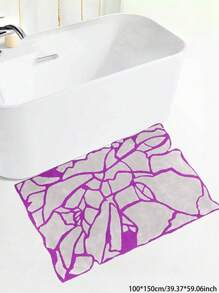 1 块复古矩形抽象图案蓬松舒适仿羊毛地垫；可机洗 1 块复古矩形蓬松舒适仿羊毛地垫；可机洗、防污且易于护理的地毯，适用于客厅、卧室、儿童房、餐厅、浴室、厨房、阳台等；房间装饰的理想地毯选择 - 淡紫色 - 查看 17