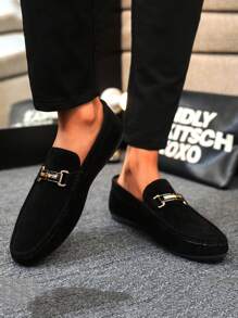 Men's Loafers Moccasins Casual Shoes Slip-On Boat Shoes Slouchy Shoes Leather Shoes Soft Bottom Canvas Shoes Flat Shoes Men's Dress Shoes (Run Small And Narrow, Please Order 2 Sizes Up) - Black - View 5