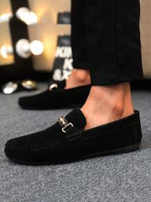 Men's Loafers Moccasins Casual Shoes Slip-On Boat Shoes Slouchy Shoes Leather Shoes Soft Bottom Canvas Shoes Flat Shoes Men's Dress Shoes (Run Small And Narrow, Please Order 2 Sizes Up) - Black - View 3