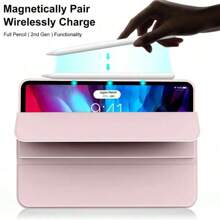 平板电脑保护套，柔软防摔保护，超薄/智能支架/自动唤醒保护套，兼容 iPad，兼容 iPad 第 9 代/iPad 第 10 代（粉色、黑色） - 粉色 - 查看 4