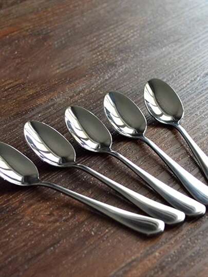 4/6/10 件迷你咖啡和甜点勺，可重复使用的不锈钢茶匙，用于搅拌咖啡、甜点、冰淇淋、蛋糕，适用于餐厅、咖啡馆、下午茶、甜品店、学校用品