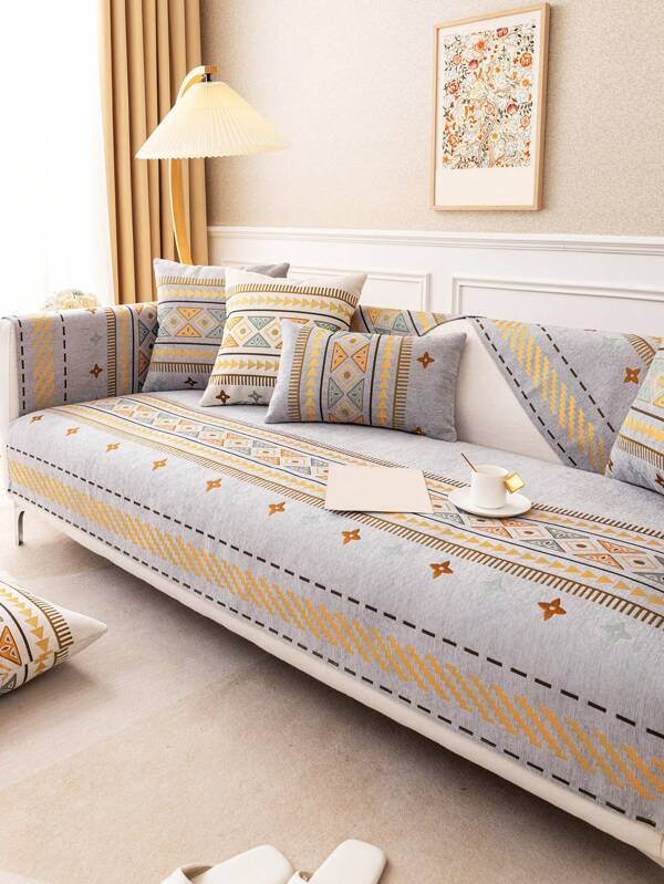 1 pezzo Coperta per divano con motivo boho-chic, design moderno e minimalista, adatto per ufficio, camera da letto, soggiorno, amico degli animali domestici e lavabile in lavatrice