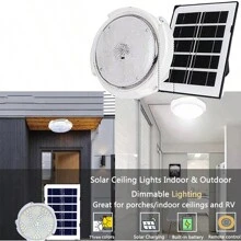 Solar Barn Light Pro - Đèn trần nhà kho năng lượng mặt trời chống thấm nước có điều khiển từ xa, 3 màu đèn, tiết kiệm năng lượng, dễ lắp đặt, đa năng trong nhà/ngoài trời, hiệu suất bền bỉ và lâu dài, đèn chiếu sáng ngoài trời cho lối đi, sân, hiên - trắng - Xem 6