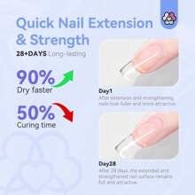 SAVILAND Builder Nail Gel Kit - 60g Clear Nail Extension Gel Set Nail Strengthen Nail Art Manicure Set With 100PCS Nail Forms And Acrylic Nail Brush For Beginners - 無色 - 查看 5
