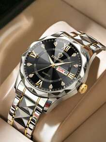 OLEVS. BINBOND 男士手表奢华时尚商务手表男士防水星期日期时钟夜光不锈钢运动手表男士石英腕表 - 均碼 - 查看 17