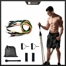 Kit 11 Elástico Para Treino Exercícios Malhar Musculação Casa ZH-055 - Multicolorido - Visão 1