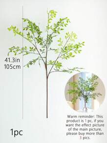 1 个，人造竹枝，长 105 厘米，宽 52 厘米，不褪色塑料植物清新欧式和 N 风格装饰，适用于家庭室内外装饰、卧室、客厅、厨房和浴室、门廊、书房、入口、阳台、窗户、门、壁炉、插花、各种桌面装饰、户外装饰、场景搭配装饰、酒店和餐厅公司装饰、情人节、礼物 - 綠色 - 查看 7