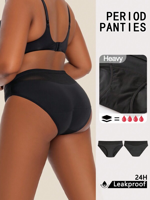 1pc Women Menstrual Leak-Proof Panties, Elastic & Comfortable Absorbent Underwear For Feminine Period