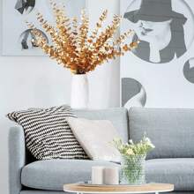 10pcs Artificial Money Tree Leaves, Fake Eucalyptus Stems, Artificial Plants For Home, Wedding, Flower Arrangement, Greenery Decor, Home Floral Decor