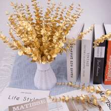 10pcs Artificial Money Tree Leaves, Fake Eucalyptus Stems, Artificial Plants For Home, Wedding, Flower Arrangement, Greenery Decor, Home Floral Decor