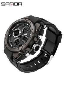SANDA. SANDA G 风格男士商务石英表双显示数字 LED 电子腕表户外防水运动游泳军用手表 - 一般 - 查看 16