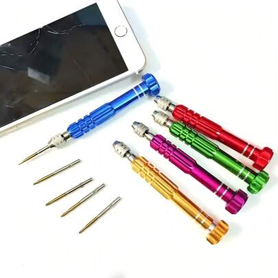 5 In 1 Multi-Functional Precision Magnetic Screwdriver Head Set Pen , Stainless Steel Mobile Phone Repair Tool For Watches, Computers, IPhones Smartphones And Other Electronic Products Removal Repair Tool (Accessories Colour Packaging Random)