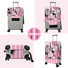 3-Pack Travel Luggage Cover Luggage Protector Anti-Scratch Luggage Cover Washable Luggage Cover Travel Luggage Cover Suitcase 18-32 Inch S+M+L (XL Not Included) - Fashion Girl - 查看 3
