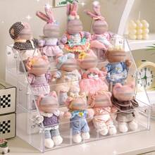 1pc Transparent Acrylic Tiered Display Stand For Plush Toys, Collectible Figurines, Key Chains, Width 2.75in, Suitable For Storing Items Less Than 2.75in Wide