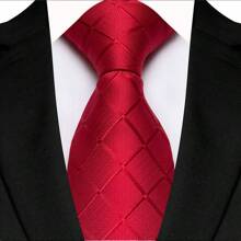 GOADAFOO Cà vạt nam cao cấp 8cm, màu đỏ trơn, họa tiết sọc Paisley, phù hợp cho nam giới, chú rể, doanh nhân, tiệc cưới và các dịp khác. - Đỏ - Xem 7
