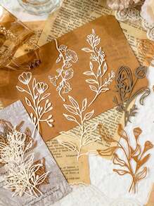 MOCARD 10 unidades/pacote de papel para scrapbooking com tema floral e planta oca, material de decoração faça você mesmo, presentes de feriado, suprimentos para colagem feitos à mão, planejamento de scrapbook personalizado, papelaria escolar criativa