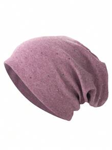 1 件女士休闲水钻装饰纯色弹力便帽，百搭时尚 - 多色 - 查看 21