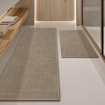 Quick Drying Bath Mat - Ultra Thin Linen Bath Mat,Water Absorbent Non-Slip Bathroom Mat