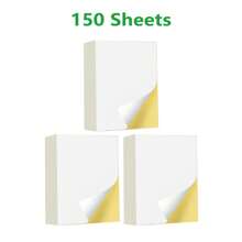Label Sticker Paper, 100 Sheets A4 Full-Page Sticker Printable Self Adhesive Paper For Inkjet & Laser Printer - White - View 9
