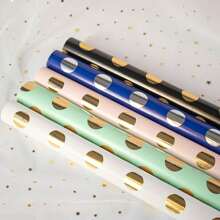 5pcs Elegant Gold Foil Polka Dot Wrapping Paper Roll - Perfect For Weddings, Christmas, Birthdays, Etc. (19.68in * 27.56in)