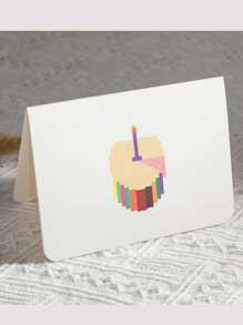 3D Pop Up Minimalist Birthday Greeting Card, Creative Folded Colorful Cake Design, Elegant Gifts - Multicolor - View 6