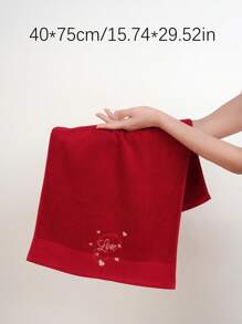 QIBHI 1/2/3条装刺绣爱心浴巾，吸水性强，柔软舒适，适合情侣聚会、情人节礼物、婚礼装饰、浴室、酒店、健身房、旅行、礼品、沙龙、运动、户外、海滩、学校、返校季、旅行配件、家居用品等场合。 - 紅色 - 查看 7