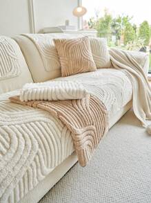 1 件奢华风格高端防滑宠物友好型毛绒沙发套，秋冬新款直线一体式柔软舒适沙发垫 - 彩色 - 查看 12