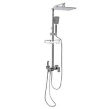 Futchoy Silber Modern Wandmontage Duschsystem Duschpaneel Duschset Duscharmatur Duschsystem Regendusche Duschkopf  70*38*5cm/27.5*14.9*1.9in - Silber - Übersicht 3