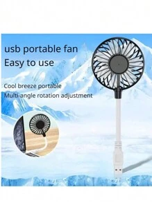 ventilador con luz (Rotación de 360* grados)de USB   para auto, computadora, power bank ,cargador - Negro - Ver 2