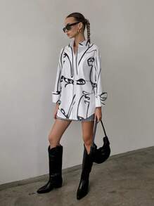 QIANZHIDU Elva 女士纯色宽松长袖商务面试通勤休闲简约衬衫，适合返校、毕业、办公、春、夏、秋季穿着，简约优雅，适合春、夏、秋季穿着。宽松衬衫，女士春、夏、秋季服装，优雅女装。情人节、新年装扮