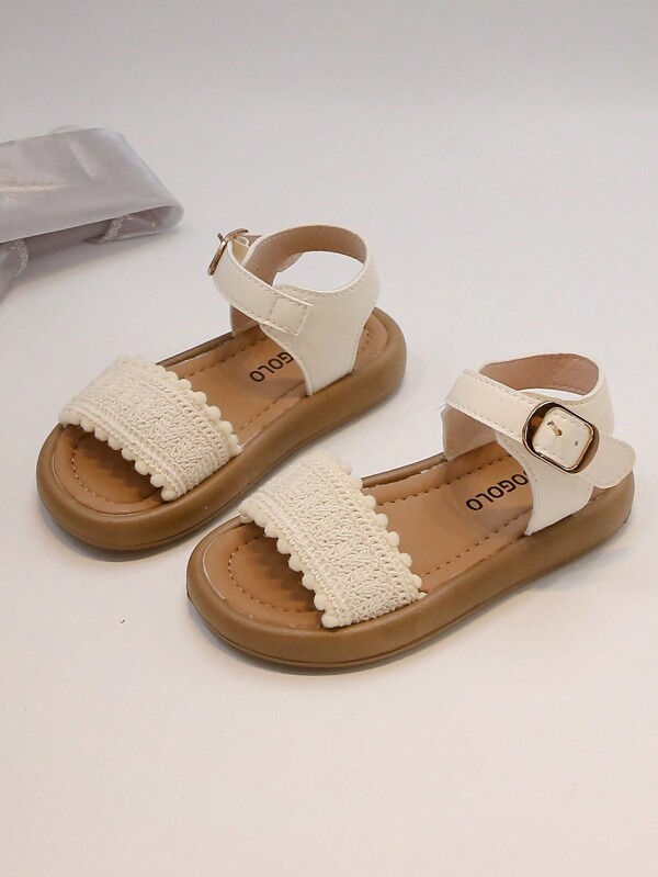 Mädchen kleines Parfüm mit Sandalen, Sommer Mädchen ausländischer Stil einfach lässig, weiche Sohle rutschfeste Strandschuhe für Kinder