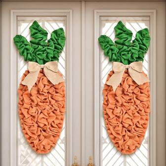1 件复活节花环门挂复活节派对装饰用品复活节兔子胡萝卜蛋装饰门挂节日庆祝生日派对宴会茶会婚礼精致工艺时尚搭配复活节母亲节房屋卧室装饰