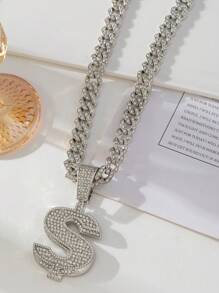 1 szt. Fajny modny naszyjnik z kryształkami w stylu hip-hop, odpowiedni dla mężczyzn i kobiet, do codziennego noszenia, na Boże Narodzenie, Nowy Rok, prezent na Walentynki