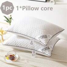 1pc Luxury 5-Star Hotel Quality Pillow, Extremely Soft Massage Knitted Pillow Core, Relaxes Shoulder & Neck Pressure, Faster Sleep, Comfortable & Elastic, Won't Deform When Compressed, Suitable For Daily Home, Commute, Business, & Leisure, Hypoallergenic Polyester Cover
